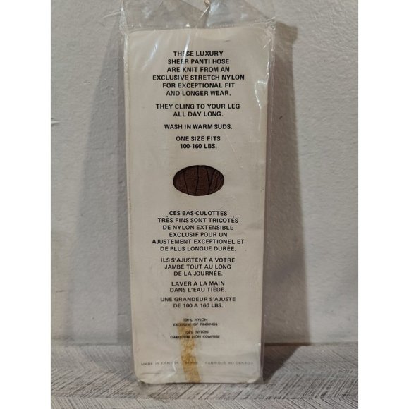 Vintage Pantyhose La Parisienne 60's 70's Sheer Panti Hose One Size Bronze Glow - Picture 3 of 3